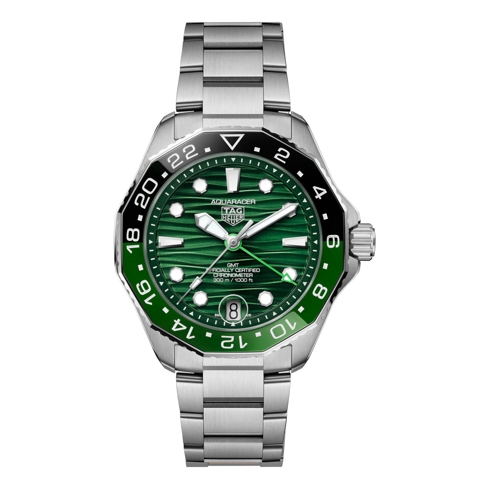 Tag Heuer Aquaracer Professional 300 GMT Green Dial Men's Watch