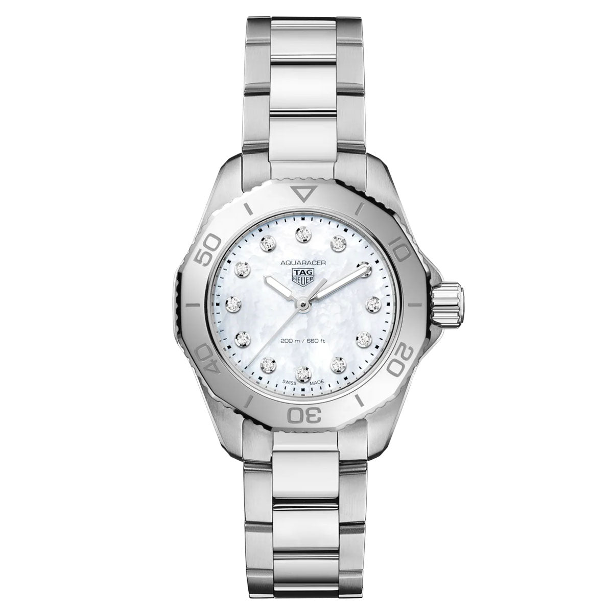 TAG Heuer Aquaracer Mother Of Pearl & Diamond Dot 30mm Dial Quartz Ladies Watch