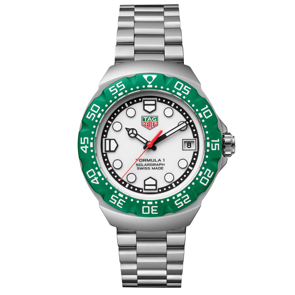 TAG Heuer Green and White Dial Formula 1 Solargraph Men's Watch
