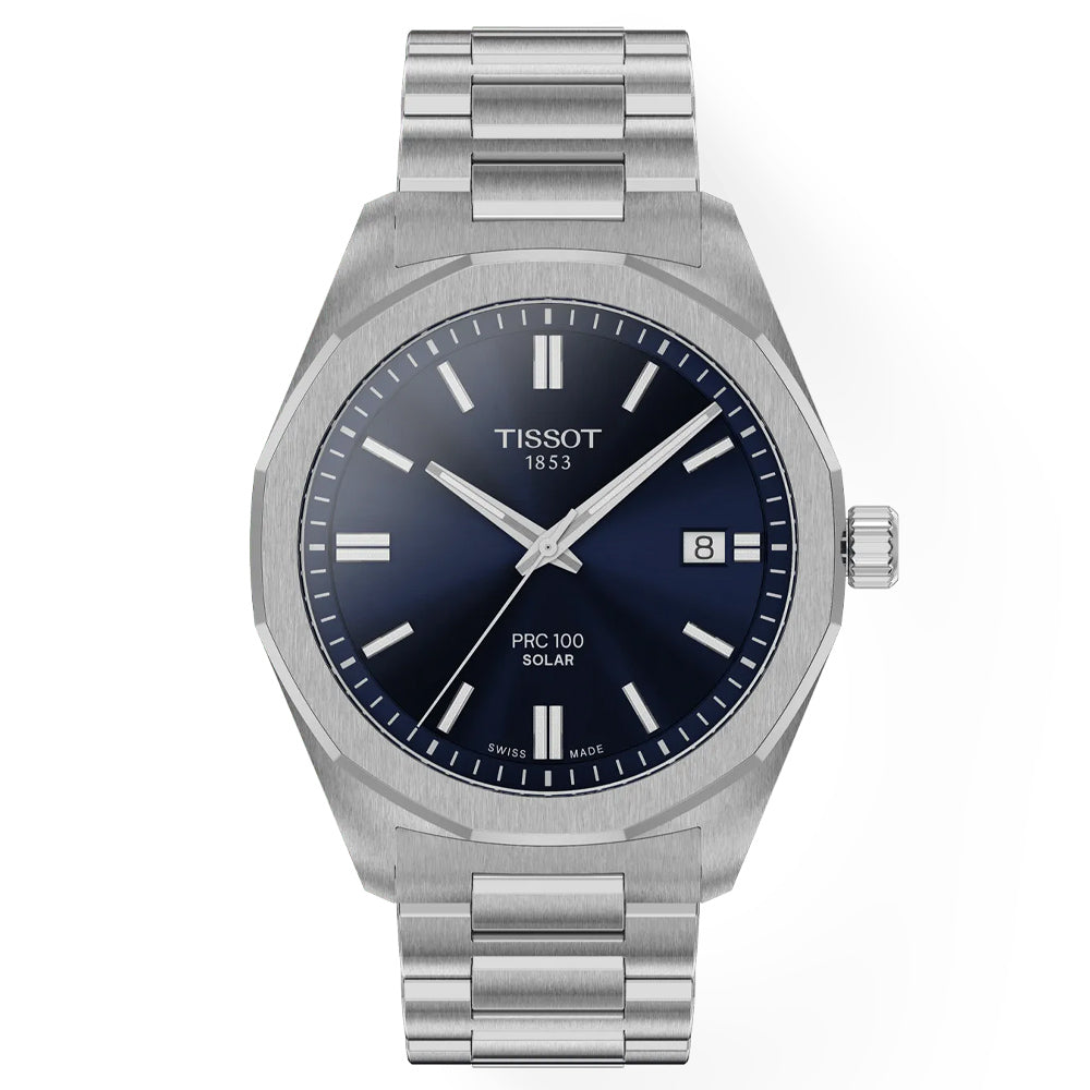 Tissot PRC 39mm Blue Dial Solar Men's Watch