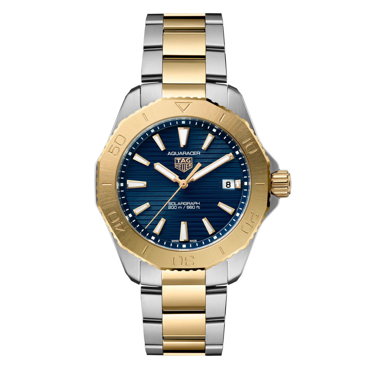 TAG Heuer Silver & Yellow Gold Aquaracer Professional 200 SolargraphMen's Watch