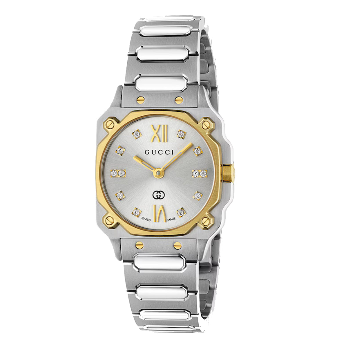 Gucci G-Flat 24mm Silver Dial Ladies Watch