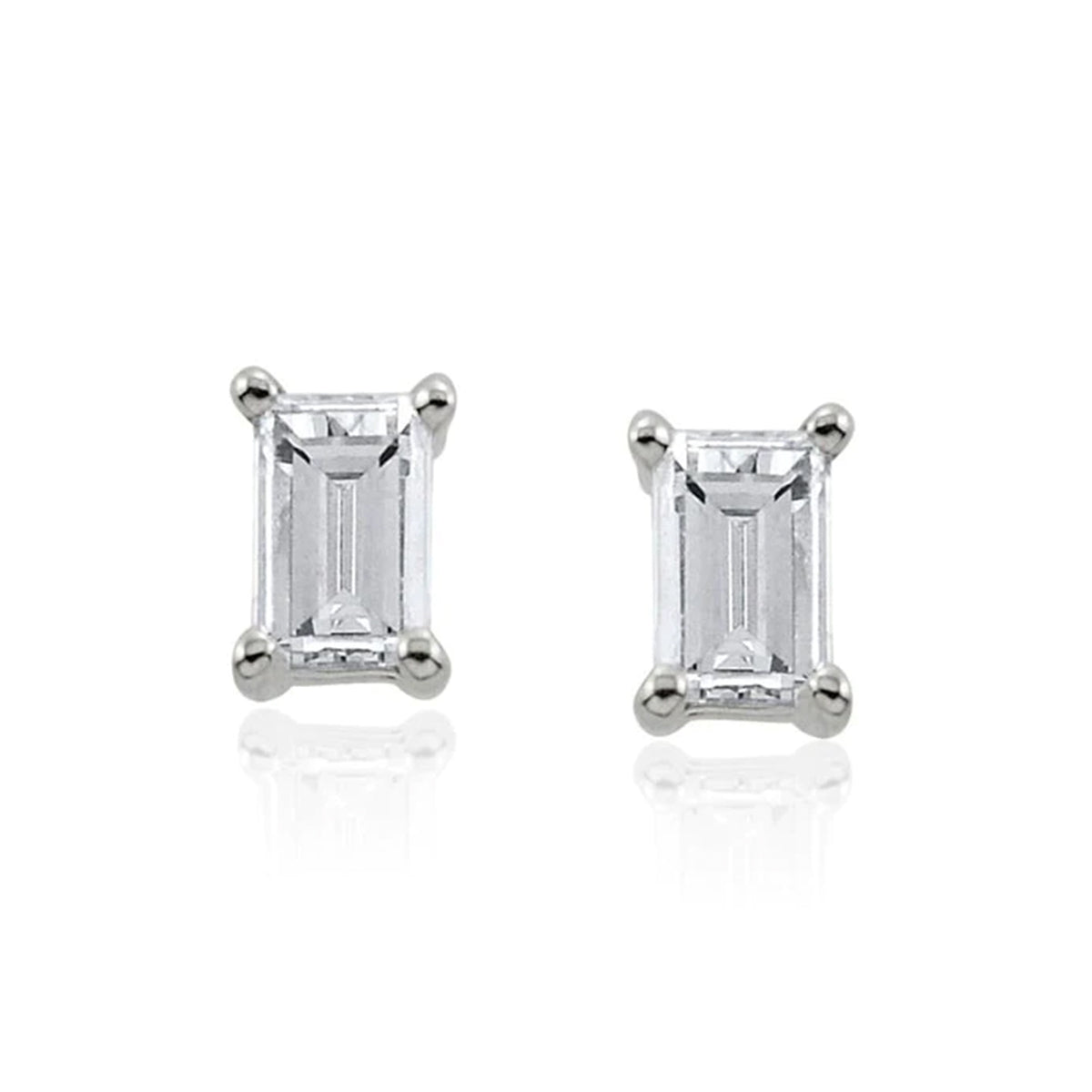 Baguette on sale diamond studs