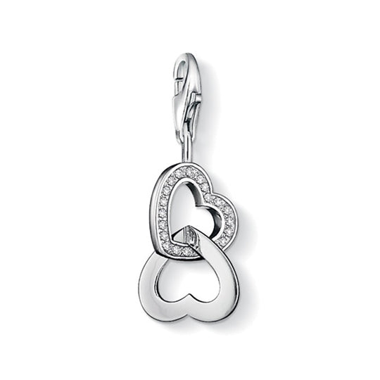 Thomas Sabo Sterling Silver Double Twined Hearts Charm
