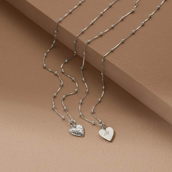 ChloBo Heart Bobble Chain Silver Pendant Necklace