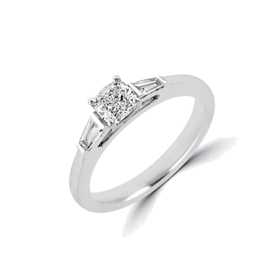 Steffans Cushion Cut Diamond Solitaire Platinum Engagement Ring