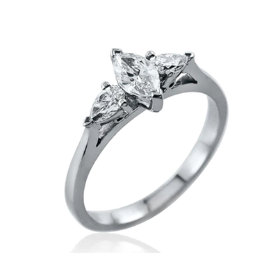 Steffans Marquise & Pear Shaped Diamond Platinum Engagement Ring