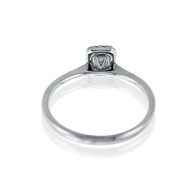 Steffans Emerald Cut & RBC Diamond Platinum Engagement Ring