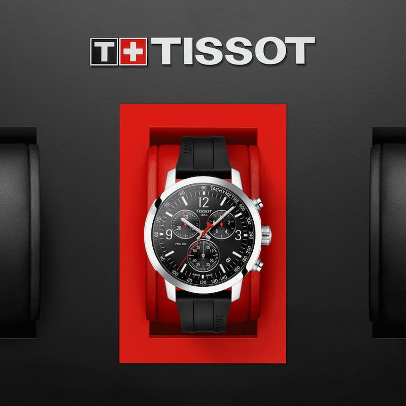 Tissot PRC 200 Chronograph 43mm Black Swiss Quartz Men&