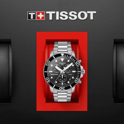 Tissot Black Dial 45mm Seastar 1000 Chronograph Quartz Men's  Watch