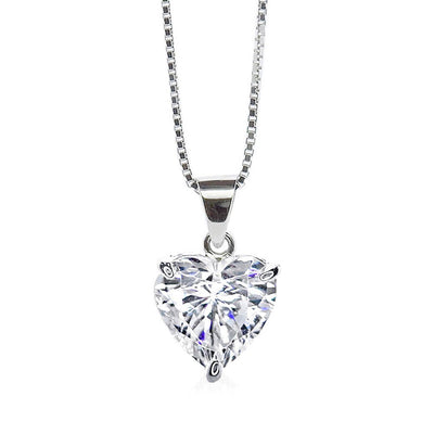 CARAT* London 9k White Gold 1.5ct White Camden Heart Pendant Necklace - Steffans Jewellers