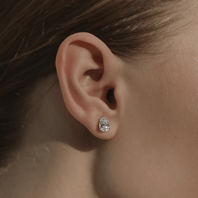 CARAT* London 9K White Gold Cecile Pear Stud Earrings - Steffans Jewellers