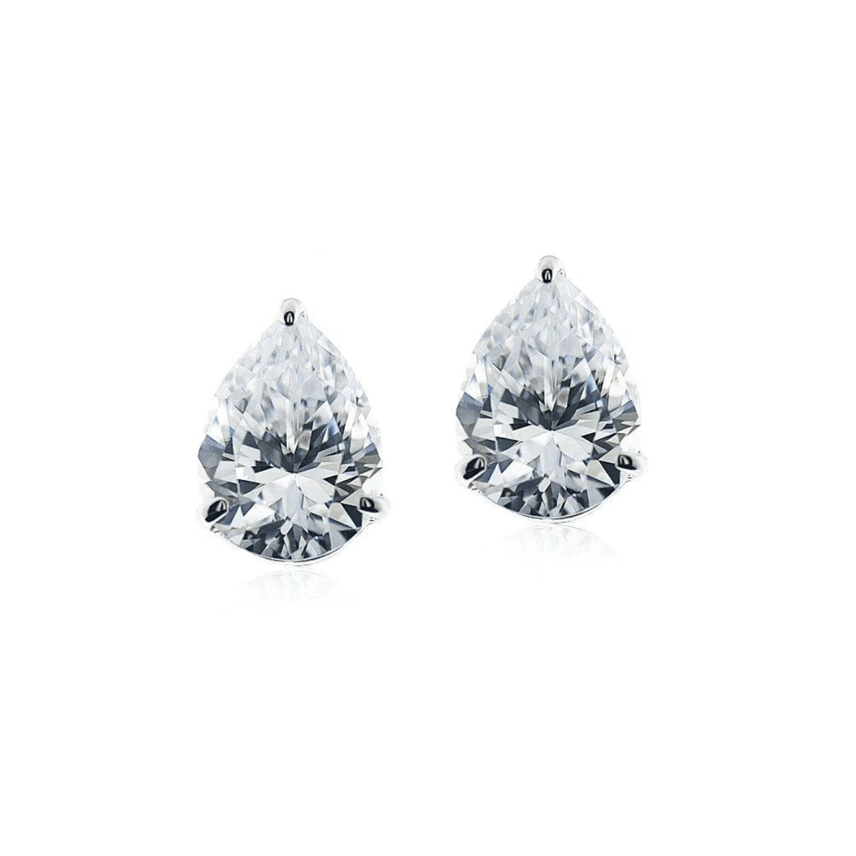 CARAT* London 9K White Gold Cecile Pear Stud Earrings - Steffans Jewellers