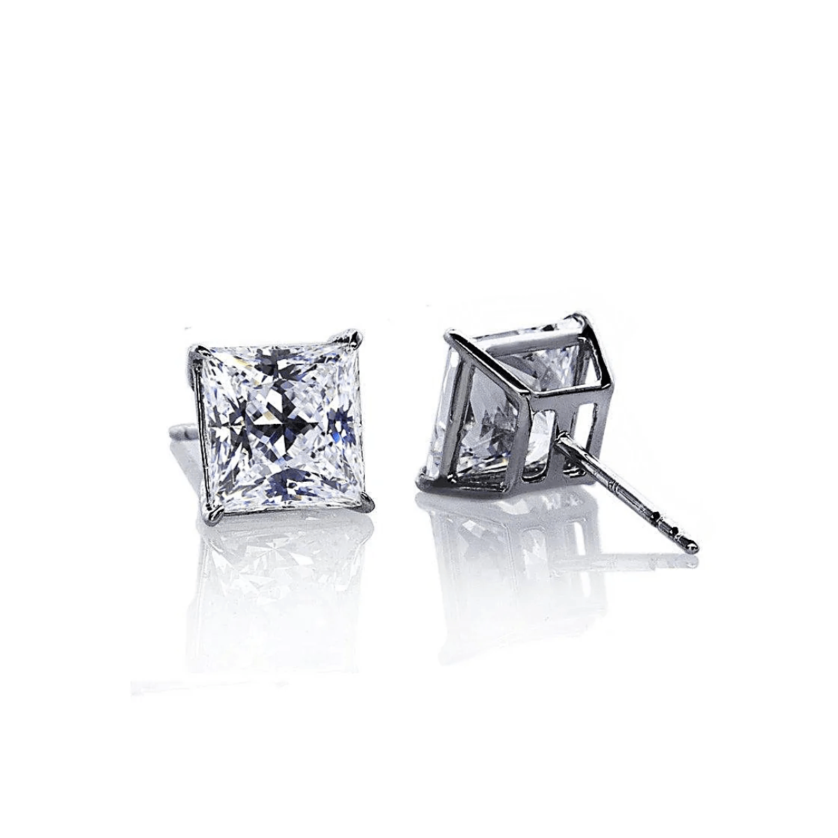 CARAT* London 9K White Gold Chester Princess Stud Earrings - Steffans Jewellers