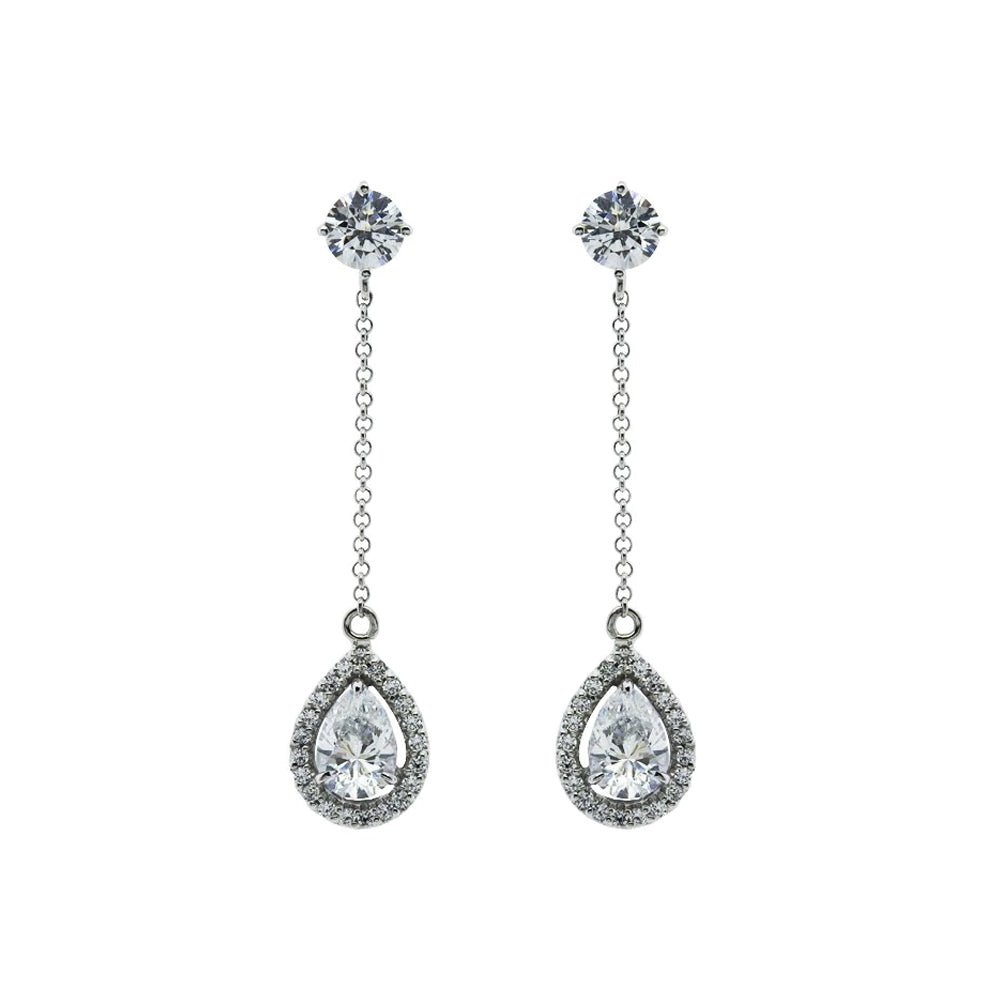 CARAT* London Bee Pear Borderset Drop Earrings - Steffans Jewellers