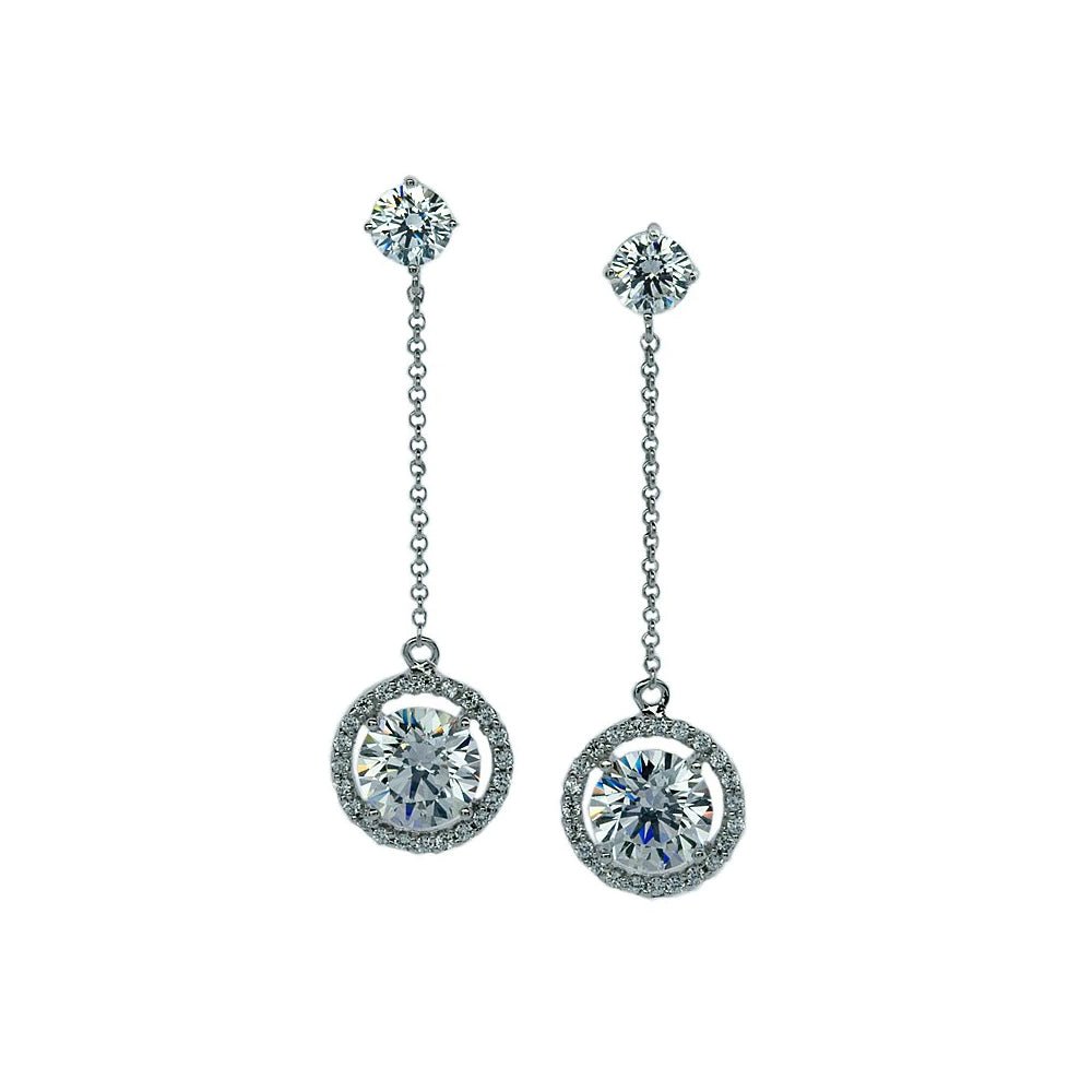 CARAT* London Ida Round Borderset Drop Earrings - Steffans Jewellers