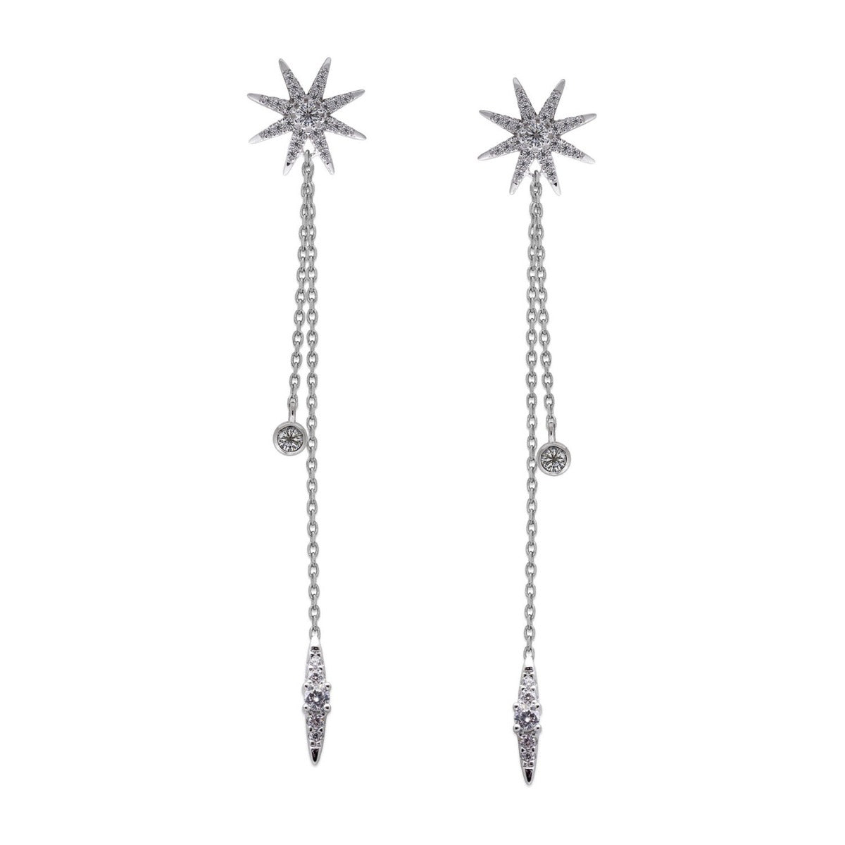 CARAT* London Sterling Silver Nova Drop Earrings - Steffans Jewellers