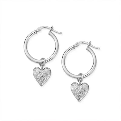 ChloBo Decorated Heart Hoop Earrings - Steffans Jewellers
