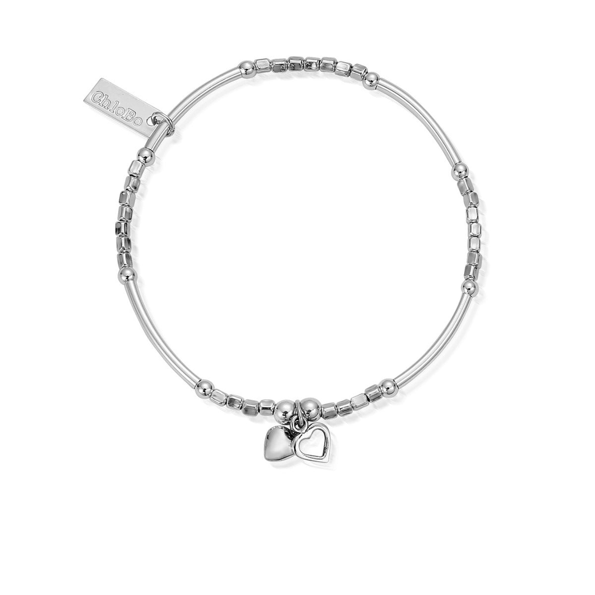 ChloBo Mini Noodle Cube Double Heart Bracelet - Steffans Jewellers