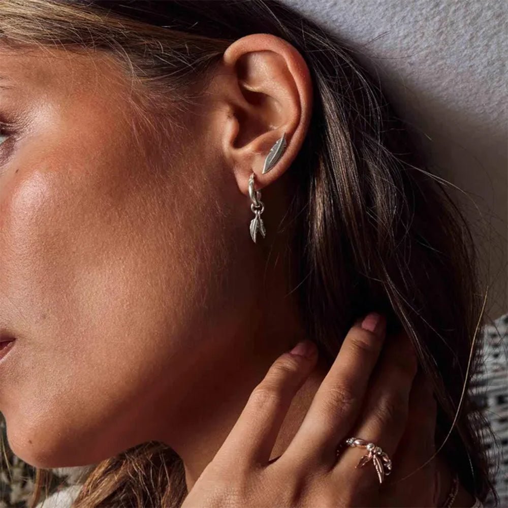 ChloBo Silver Cuff Feather Earrings - Steffans Jewellers