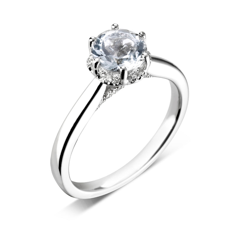 18ct White Gold Engagement Ring with 1.0ct Round Brilliant Cut Diamond