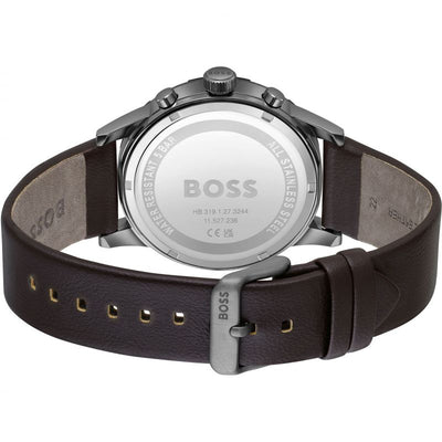 BOSS Solgrade 44mm Recycled Leather Blue Quartz Men's Watch 1514030 - Steffans Jewellers