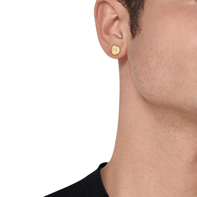 Gents BOSS Yann Light Yellow Gold IP Circle Earrings - Steffans Jewellers