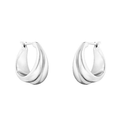 Georg Jensen CURVE Medium Earrings 501AB Silver - Steffans Jewellers