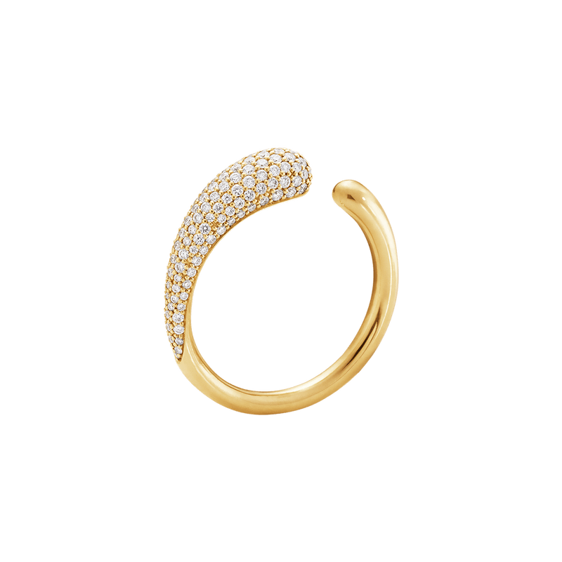 Georg Jensen MERCY Ring, mini 18 kt Yellow Gold, Diamonds, size 56 - Steffans Jewellers