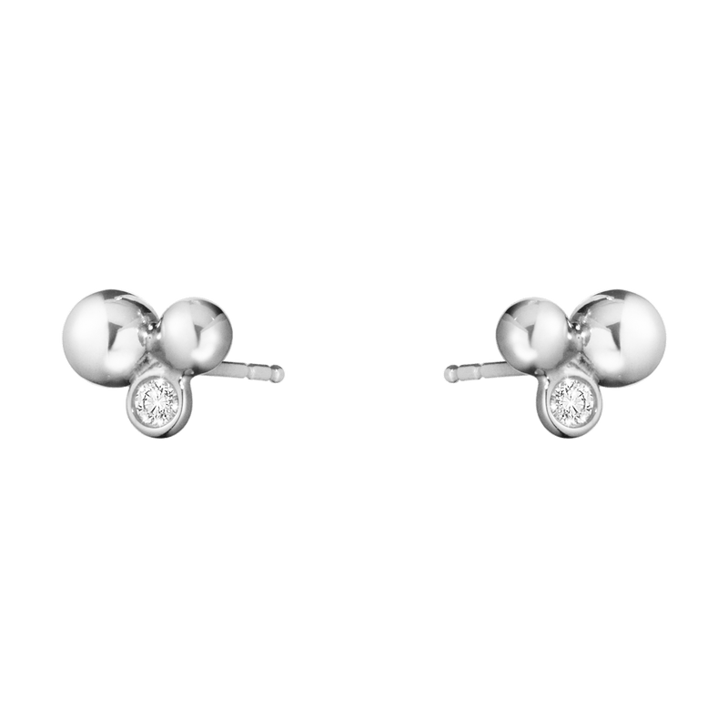 Georg Jensen MOONLIGHT GRAPES Silver & Diamond 551N Earrings - Steffans Jewellers