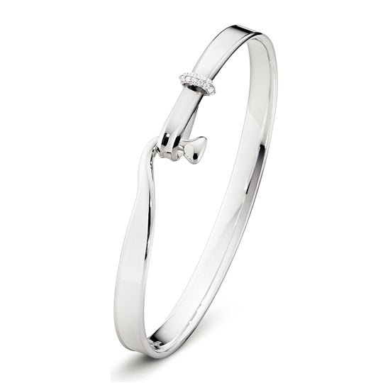 Georg Jensen TORUN Bangle 204 Silver with Diamonds - Steffans Jewellers