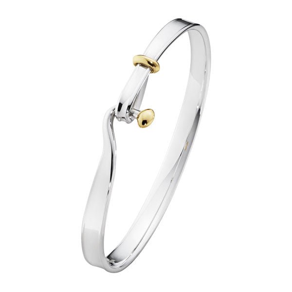 Georg Jensen TORUN Bangle 204 Silver with Yellow Gold - Steffans Jewellers