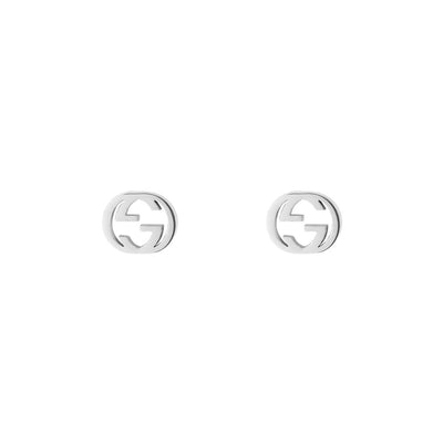 Gucci Interlocking G 18ct White Gold Stud Earrings - Steffans Jewellers