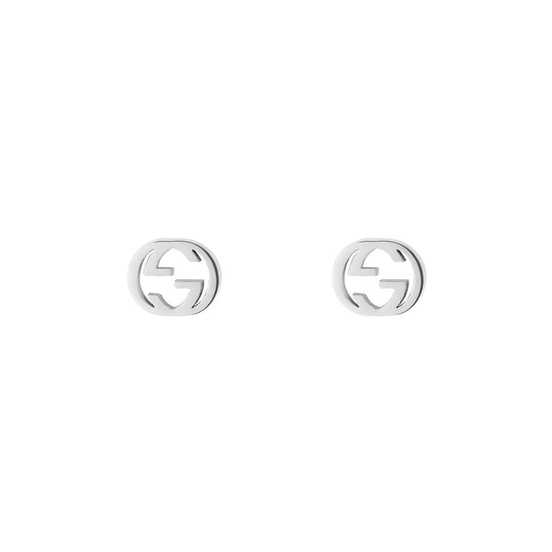 Gucci Interlocking G 18ct White Gold Stud Earrings - Steffans Jewellers