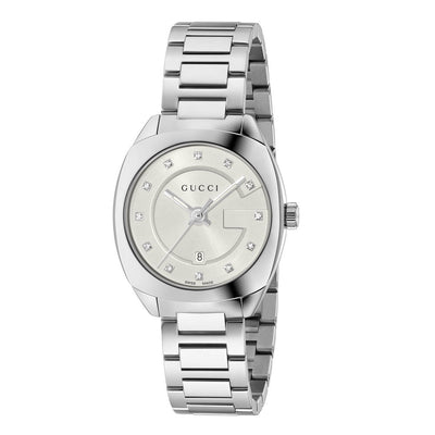 Gucci Ladies GG2570 Silver Diamond Dot Dial Watch - Steffans Jewellers