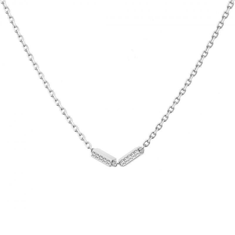 Ladies BOSS Laria Stainless Steel Crystal Necklace - Steffans Jewellers