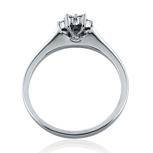Steffans RBC Diamond Claw Set, Platinum Engagement Cluster Ring (0.25ct)