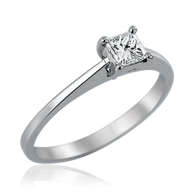 Steffans Princess Cut Diamond Claw Set Platinum Solitaire Engagement Ring (0.30ct)
