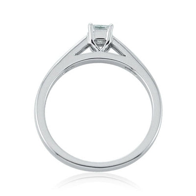 Steffans Princess Cut Diamond Platinum Solitaire Engagement Ring with Channel Set Princess Cut Diamond Shoulders (0.33ct)