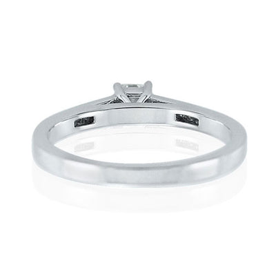 Steffans Princess Cut Diamond Platinum Solitaire Engagement Ring with Channel Set French Cut Diamond Shoulders (0.33ct)