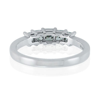 Steffans Princess Cut Diamond Claw Set 5 Stone Platinum Engagement Ring (0.70ct)
