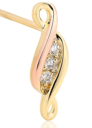 Clogau Past Present Future 9ct Yellow & Rose Gold Plated Earrings