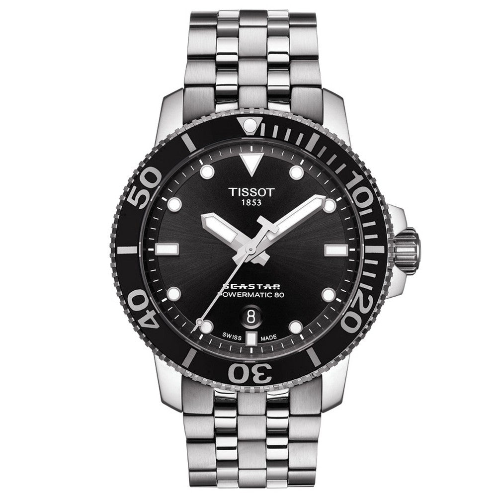 Tissot Black Dial Seastar 1000 Powermatic 80 Watch