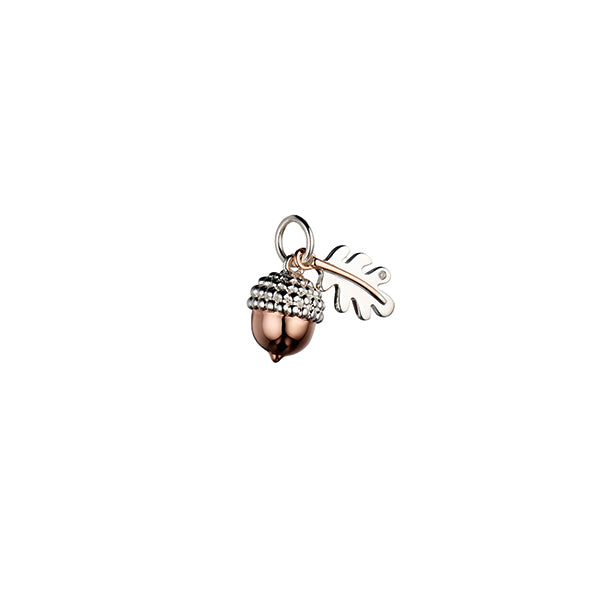 Steff Wildwood Silver, Rose Gold Vermeil & Diamond Acorn Charm