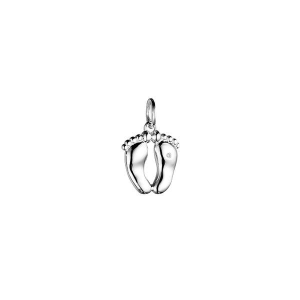 Steff Bloomsbury Silver & Diamond Baby Feet Charm - Steffans Jewellers