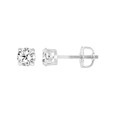 Steffans 18ct White Gold Solitaire Diamond Stud Earrings (0.40ct) - Steffans Jewellers