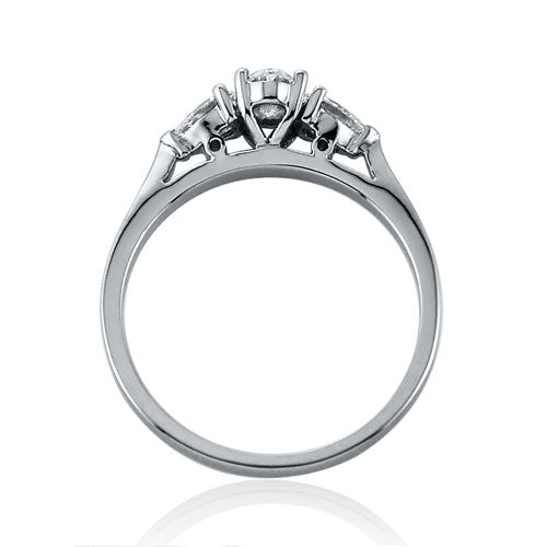 Steffans Oval & Pear Shaped Diamond Claw Set 3 Stone Platinum Engagement Ring (0.55ct) - Steffans Jewellers
