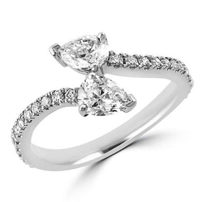 Steffans Pear Shaped Diamond Claw Set Platinum Crossover Engagement Ring - Steffans Jewellers