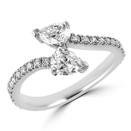 Steffans Pear Shaped Diamond Claw Set Platinum Crossover Engagement Ring - Steffans Jewellers