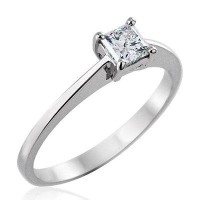 Steffans Princess Cut Diamond Claw Set Platinum Solitaire Engagement Ring (0.40ct) - Steffans Jewellers